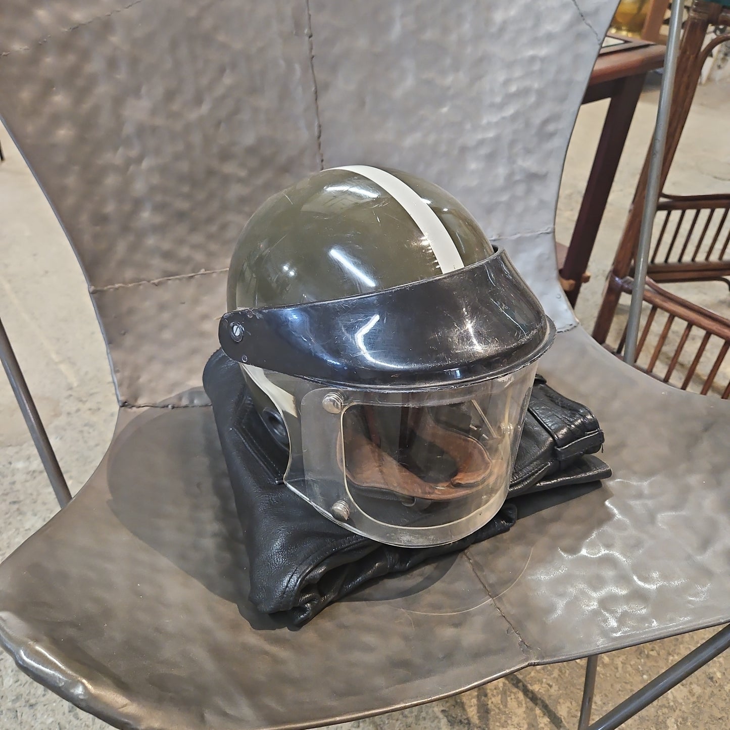 Vintage German Motorcycle Helmet