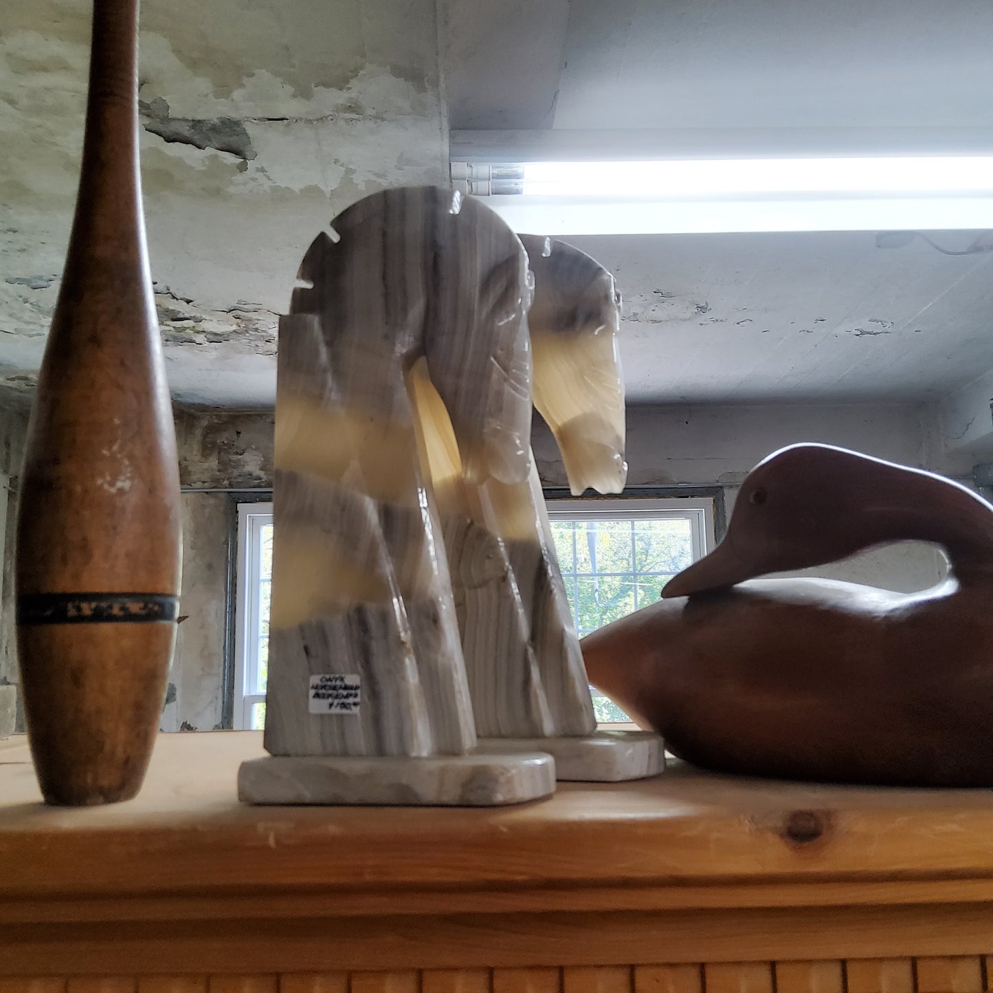 pair, Onyx horsehead bookends