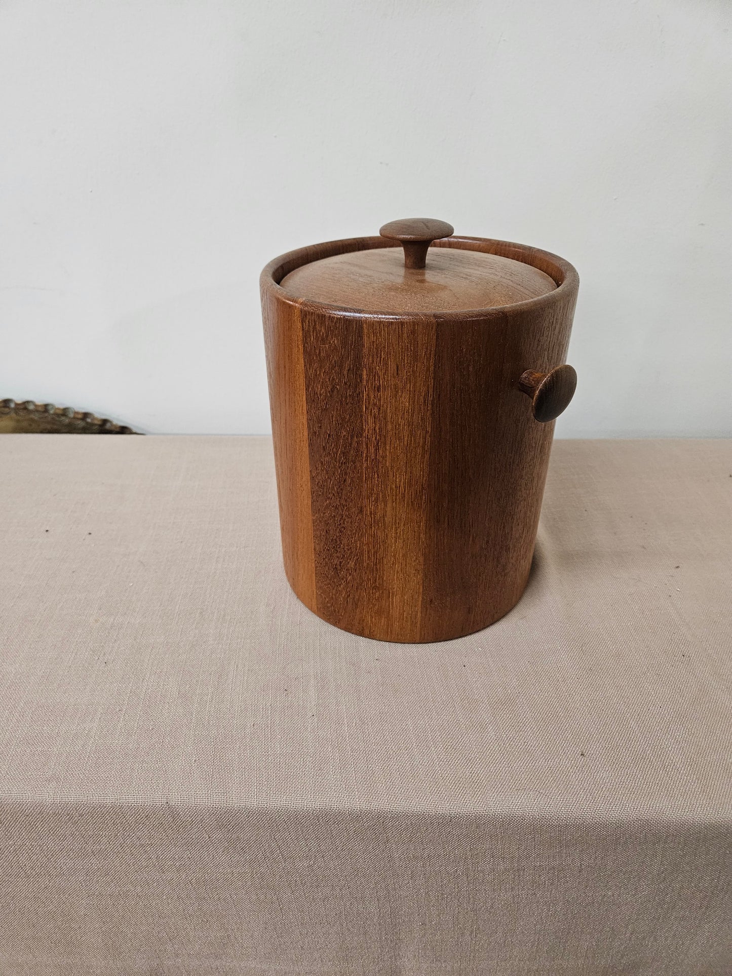 1970's Teak Ice Bucket 10" tall