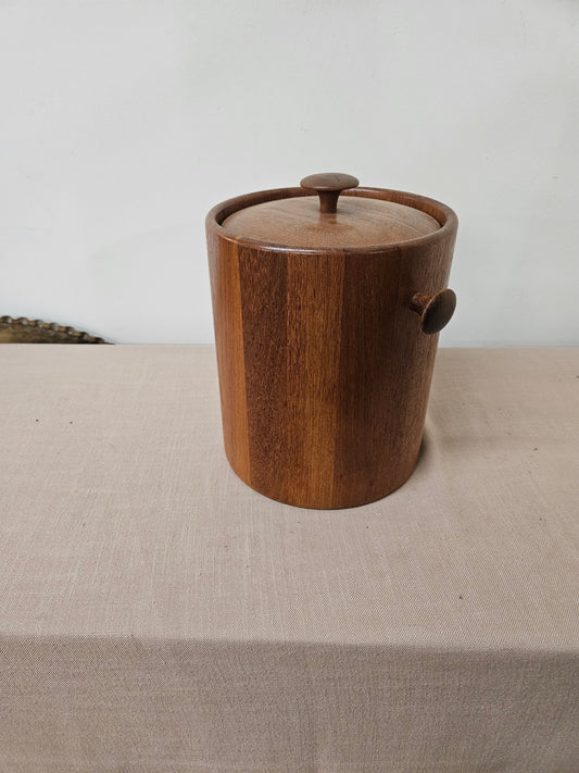 1970's Teak Ice Bucket 10" tall