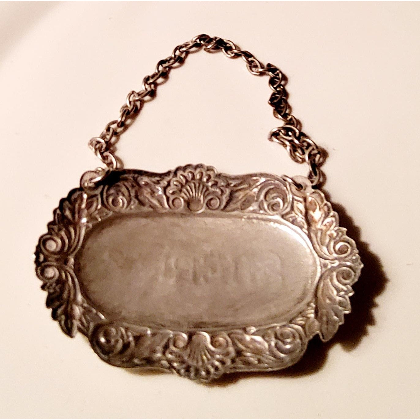 1945 Robathan & Sons Sterling Silver Decanter Tag for Sherry
