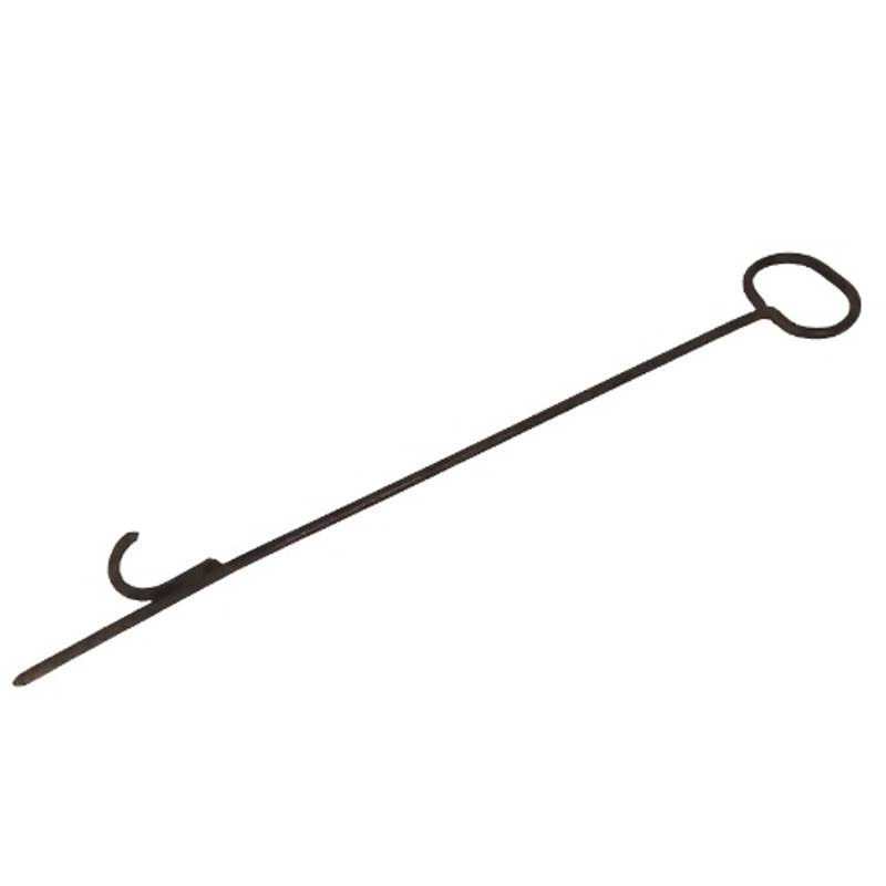 1900s Hand Forged Wrought Iron Loop Fire Poker