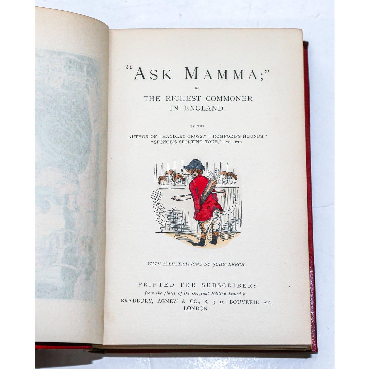 Antique Leatherbound Volumes by r.s. Surtees: Ask Mamma and Mr. Romford's Hounds- Set of 2
