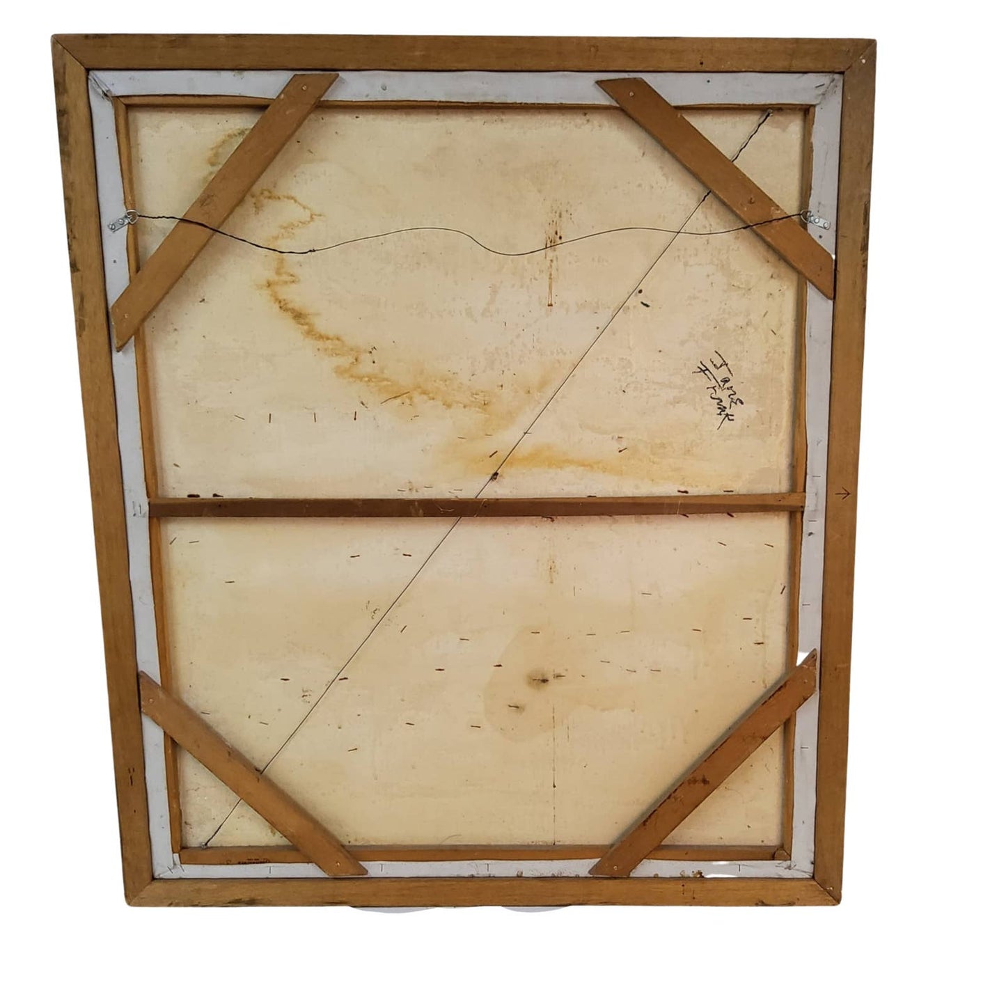 1960s Brutalist Sculptural Landscape Painting, Green by Jane Frank