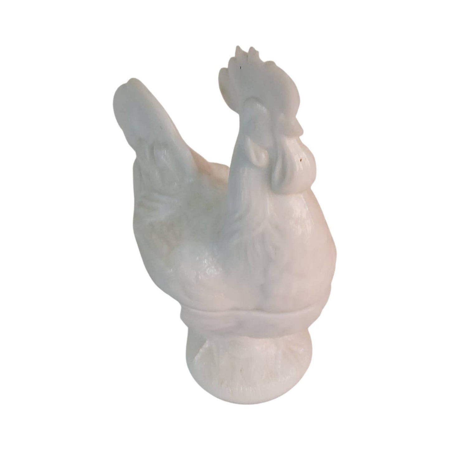 Milk Glass Rooster Candy Dish