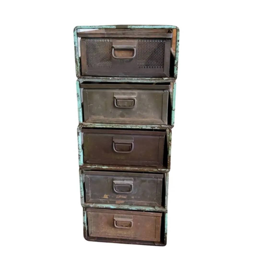 Industrial Sliding Metal Stacking Bins and Frames