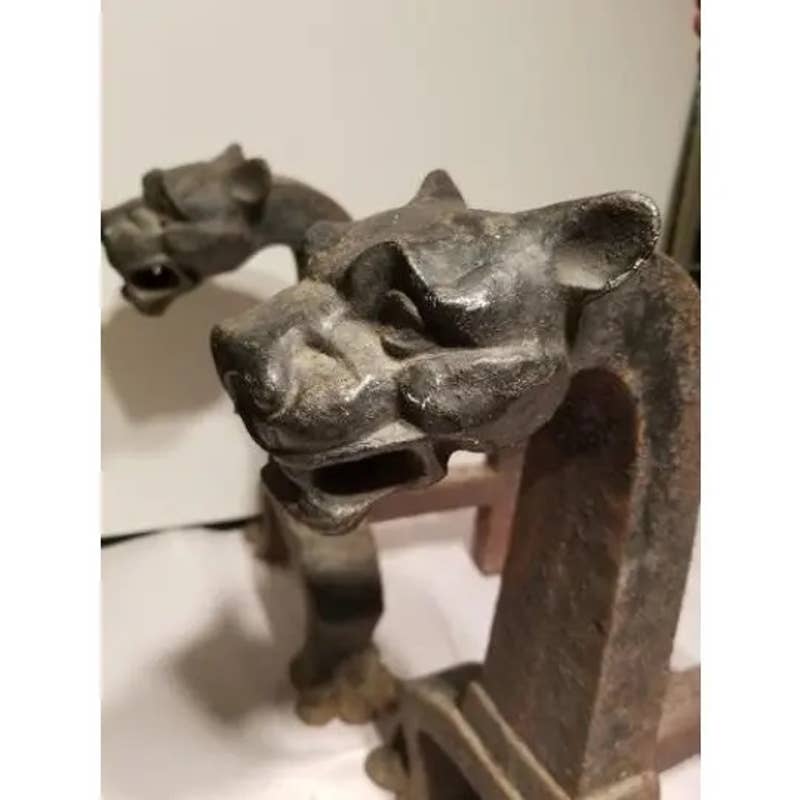 Large American Andirons - A Pair