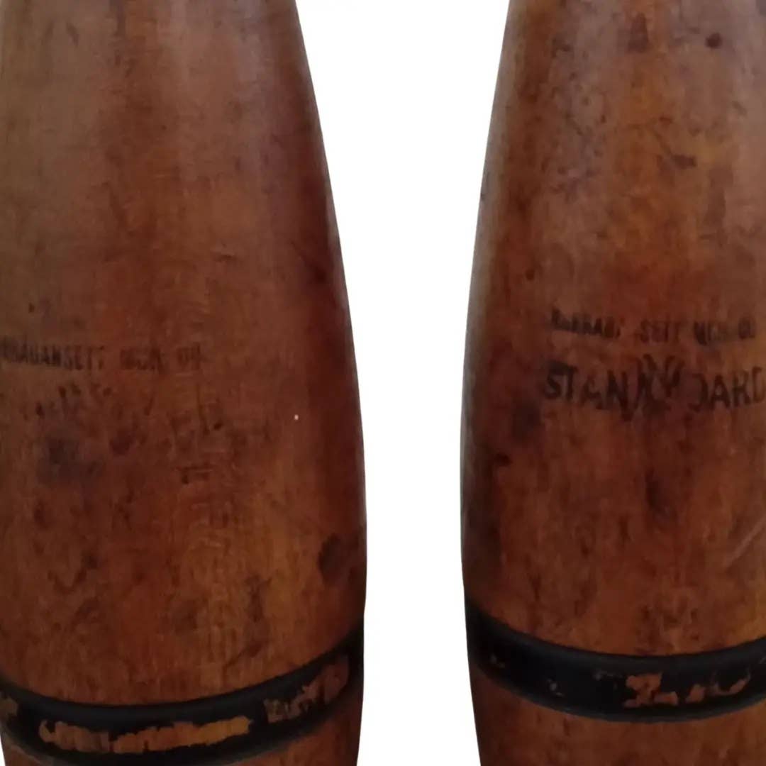 Pair of Vintage Wooden Juggling Pins From Narragansett Machine Co. Providence r.i