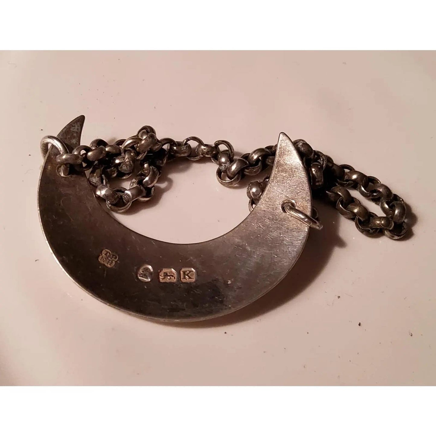 18th Century Phipps and Robinson Crescent Shape Decanter Tag