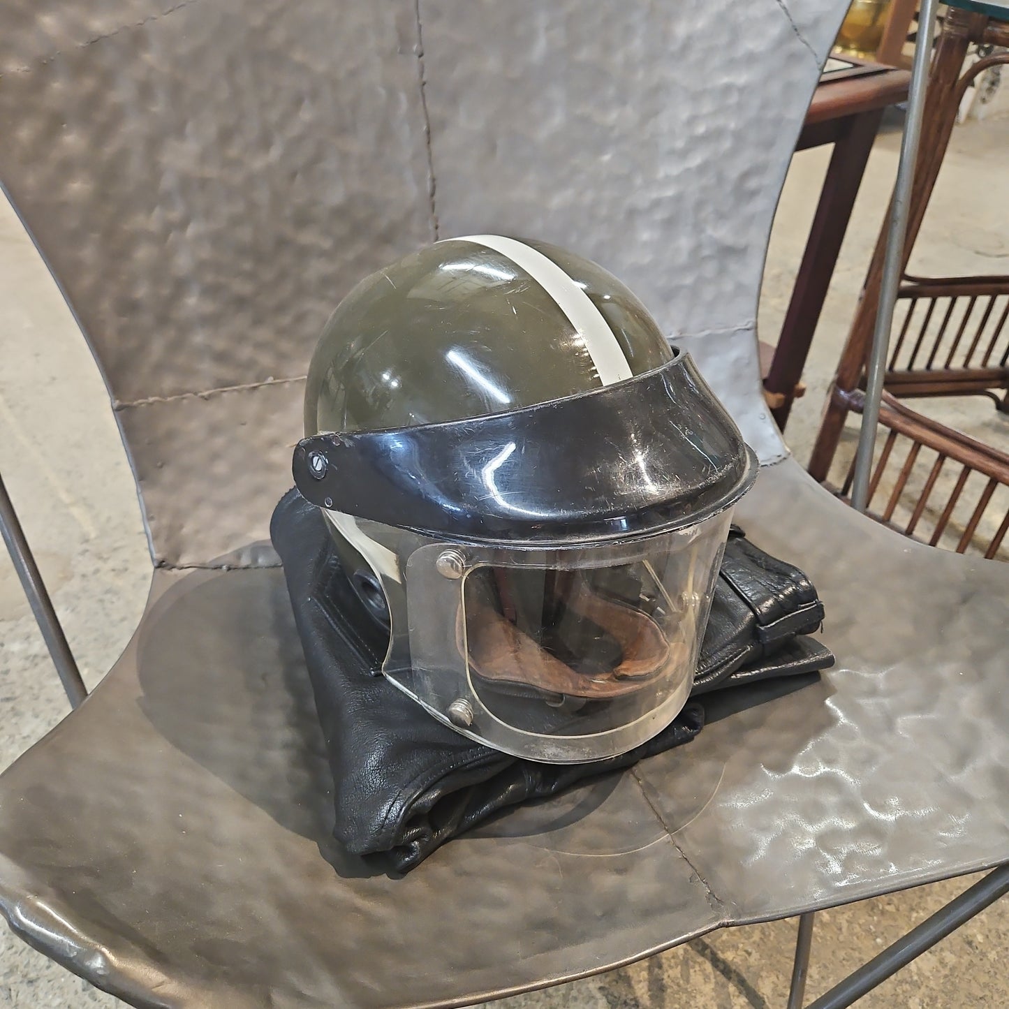 Vintage German Motorcycle Helmet
