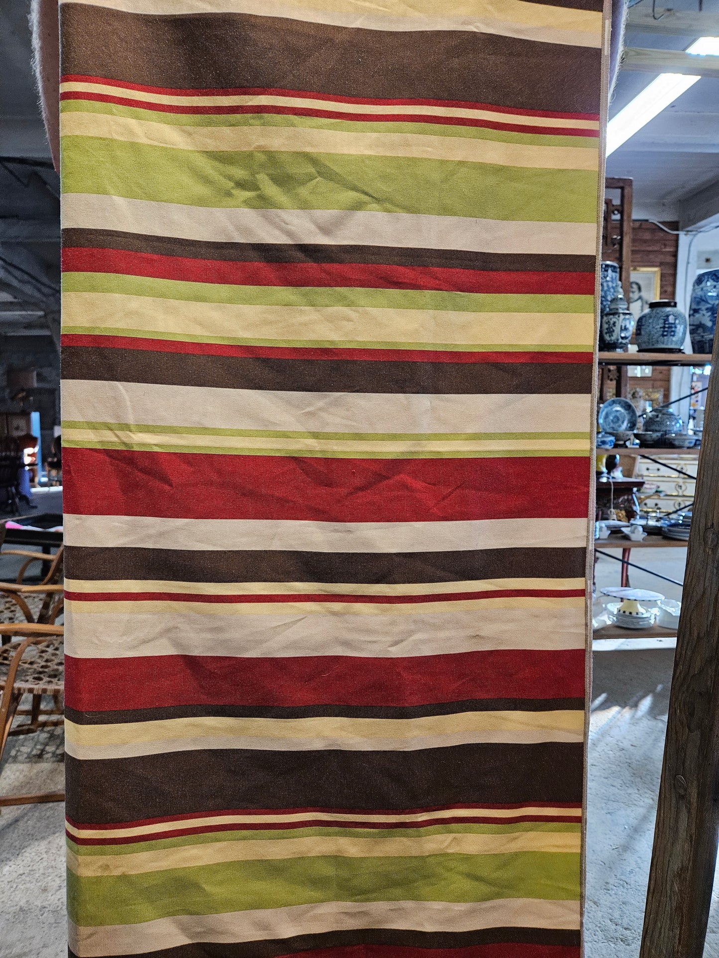 Vintage 60 x 80 Striped Tablecloth