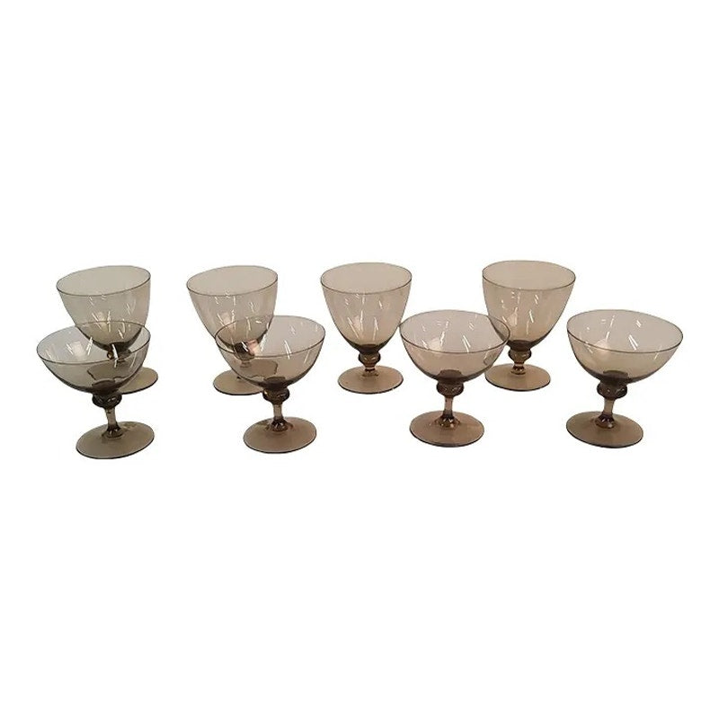 1940s Swedish Crystal Cocktail Set- 8 Pieces