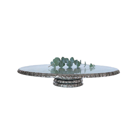 Annieglass Edgey 13" Pedestal Stand Platinum