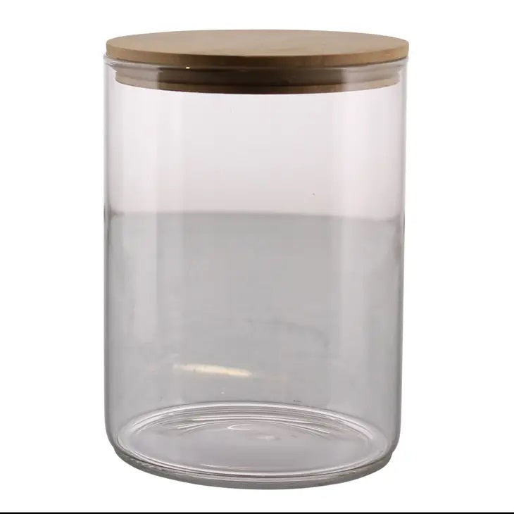 Finn Canister - Glass with Wood Lid