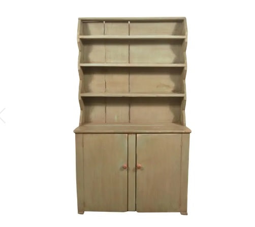 Early 19th Century Antique Primitive Hudson River Softwood Pewter Cabinet