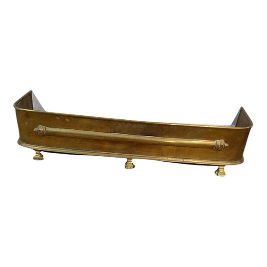 Early 20th Century Victorian Brass Fire Fender