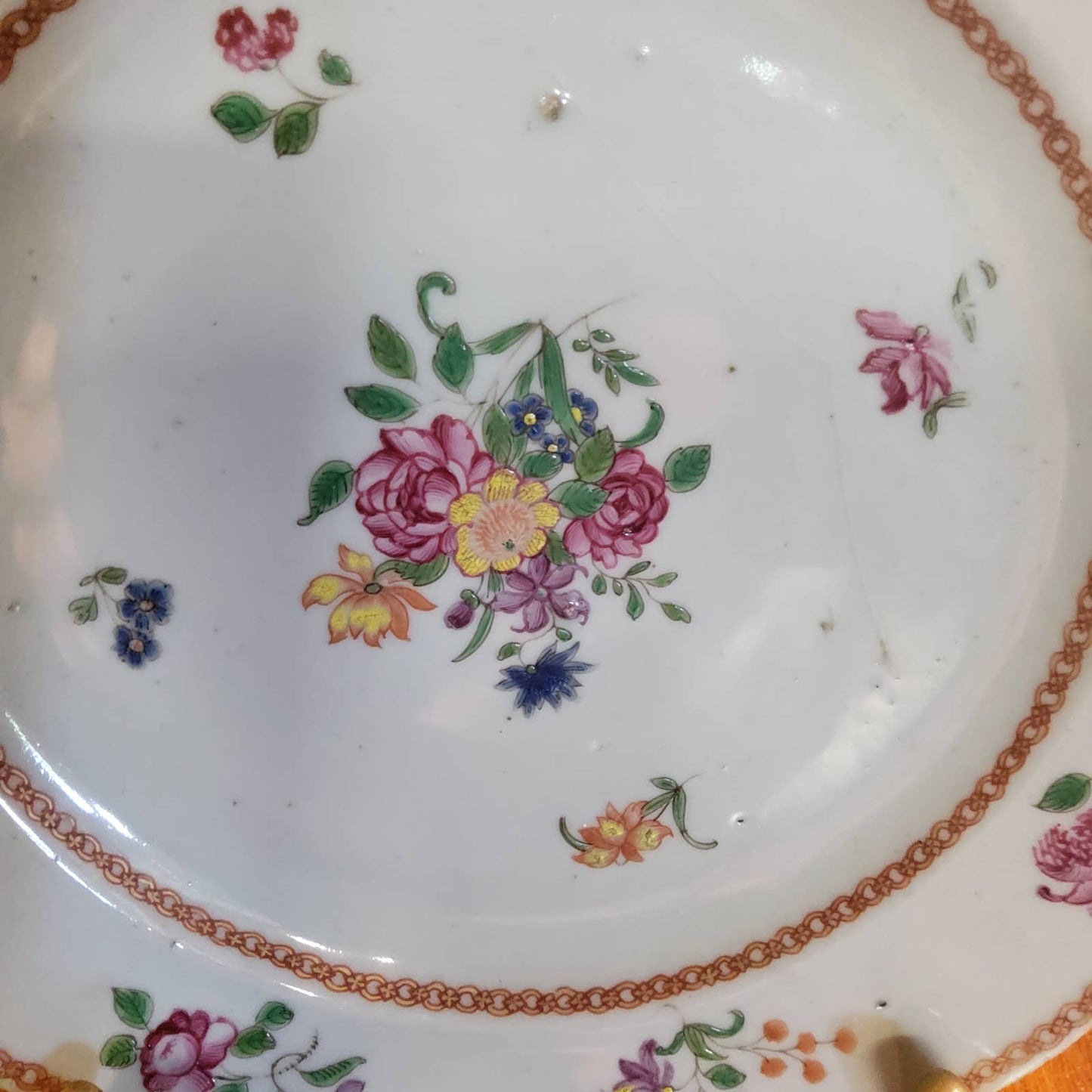 Pair of Chinese Famille Rose Porcelain Plates, Circa 1790
