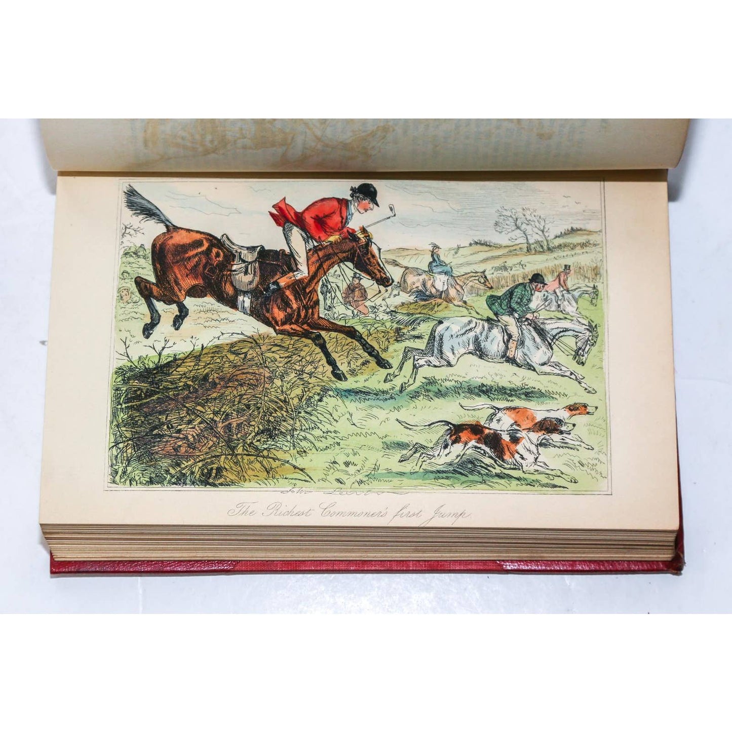 Antique Leatherbound Volumes by r.s. Surtees: Ask Mamma and Mr. Romford's Hounds- Set of 2