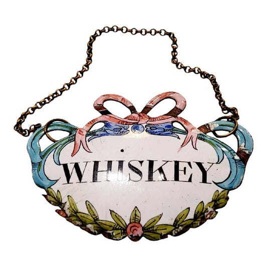Mid 19th Century French Enamel Whiskey Decanter Tag