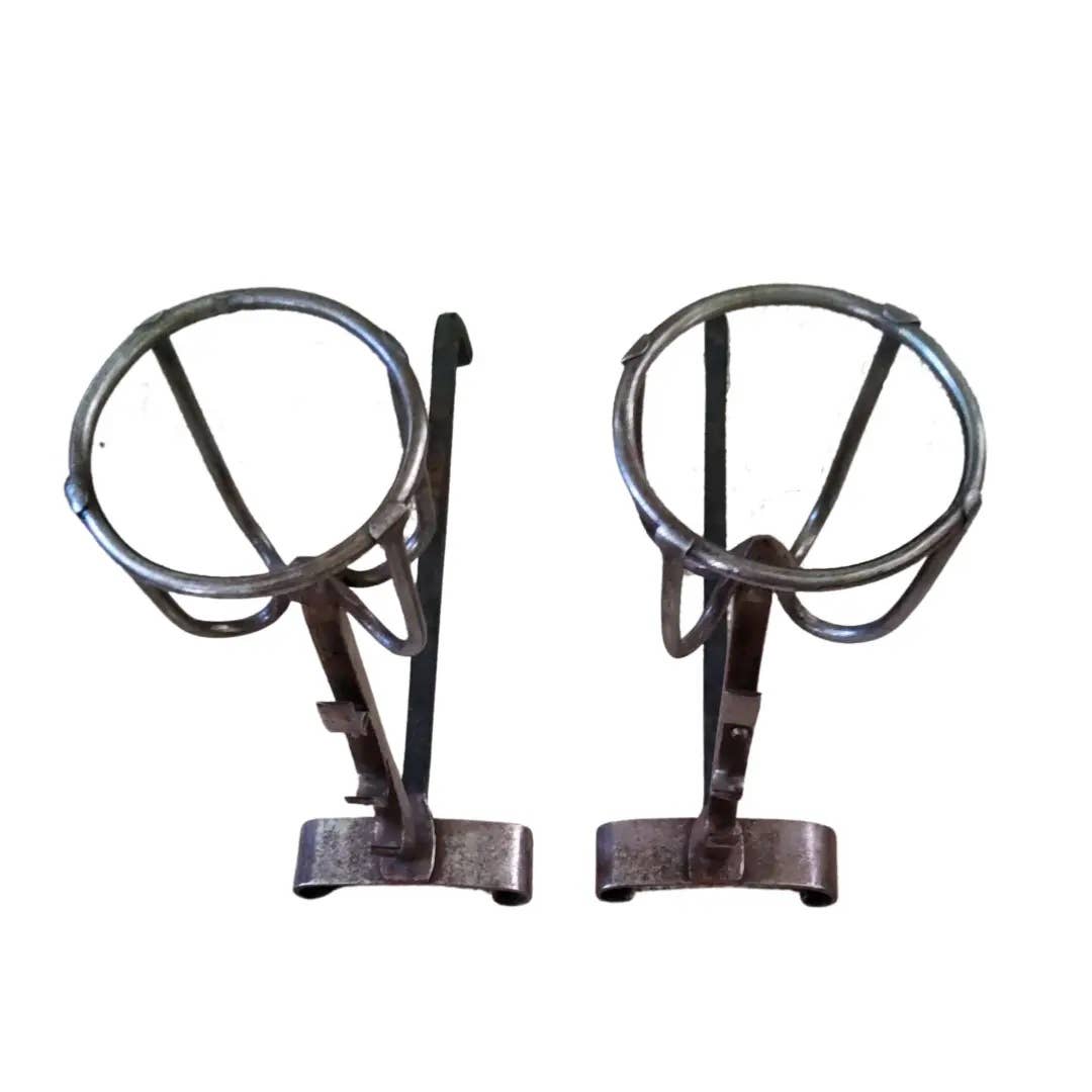 19th Century Italian Gothic Style Fire Dogs Made of Wrought Iron- a Pair