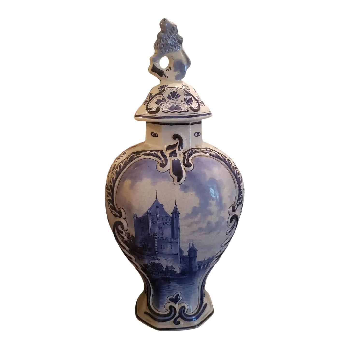 1886 Royal Delft Ginger Jar Vase