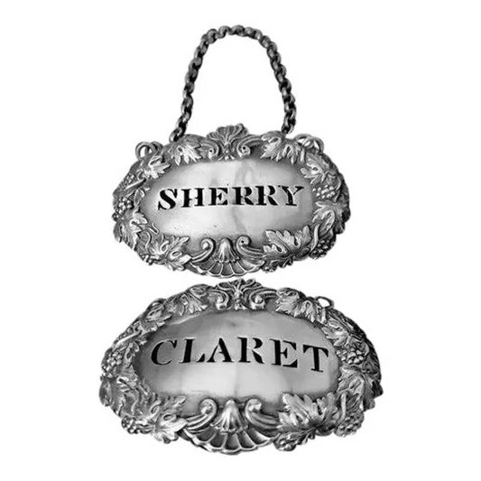 "Claret + Sherry" William IV Liquor Labels Robinson, Edkins & Aston - Pair