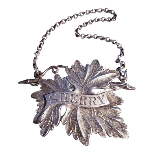 1840 Sterling Silver Sherry Bottle Tag by Taylor and Perry