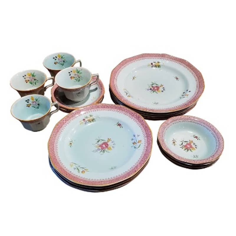 1940s Adams Calyx Ware Lowestoft Dinnerware Service- 20 Pieces