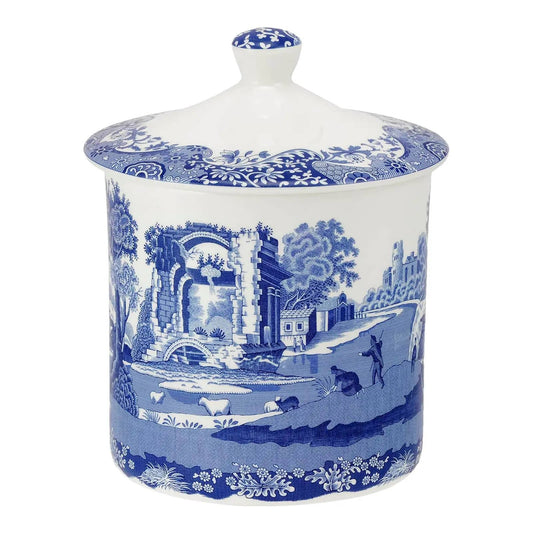 Contemporary Spode Blue Italian Storage Jar or Ice Bucket