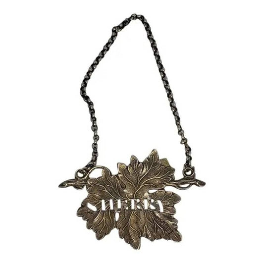 1849 Sterling Decanter Tag for Sherry by George Unite