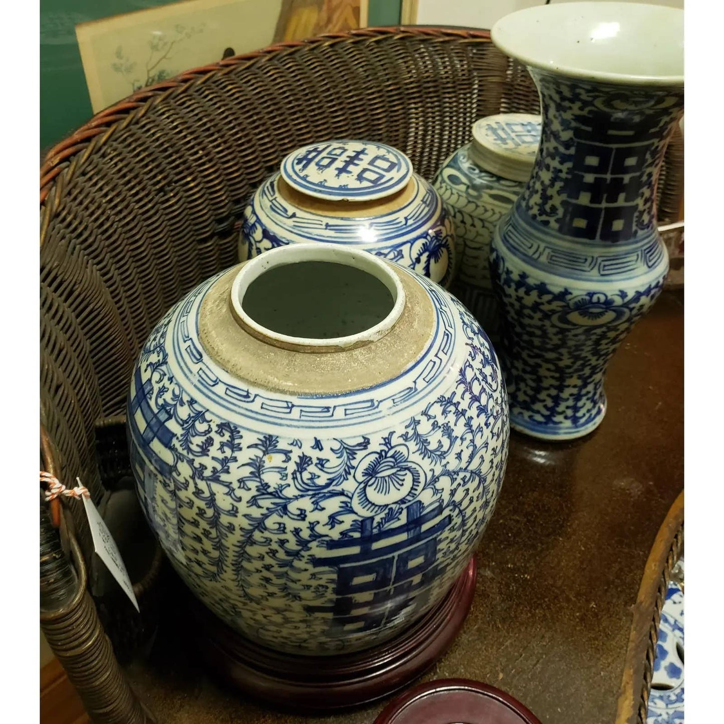 Chinese Qing Double Happiness Ginger Jar