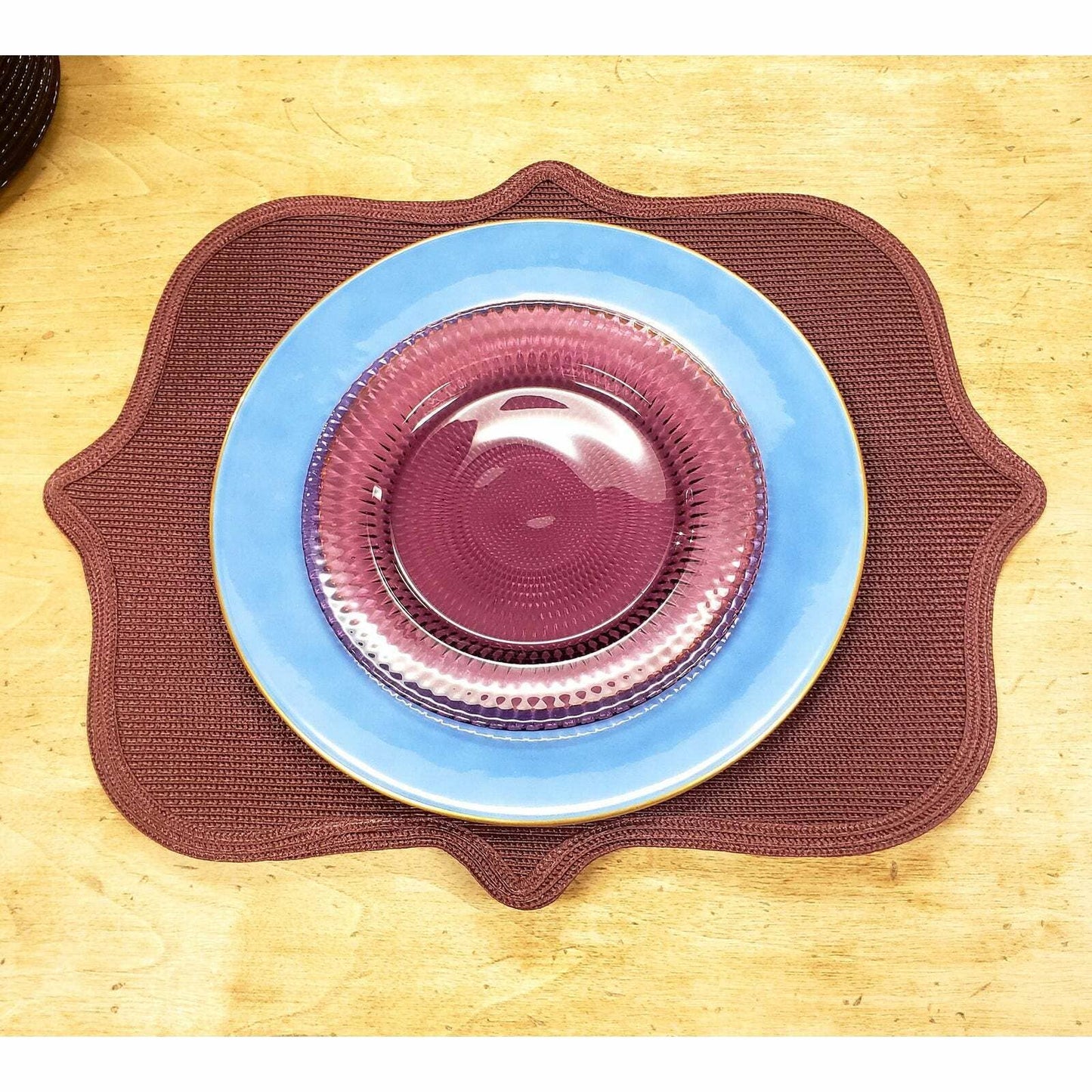 Veneziano Purple Glass Plates - Set of 6