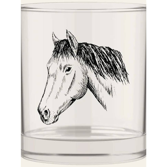Horse Head Bourbon Whiskey Rocks Glasses s/6