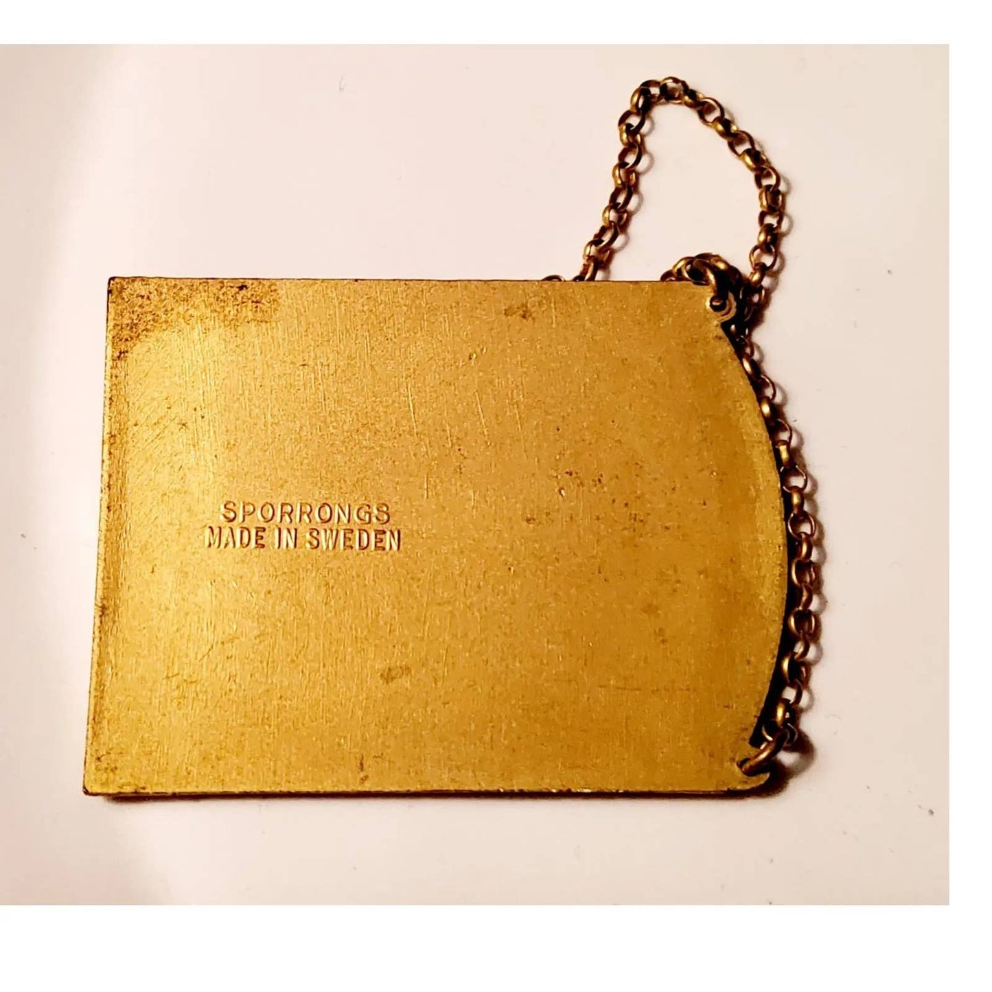 Vintage Gilded Metal Club Decanter Label for Sherry