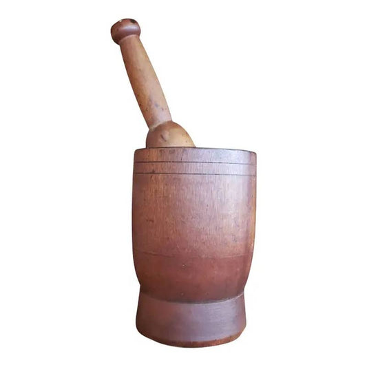 19th Century Antique Wooden Mortar and Pestle