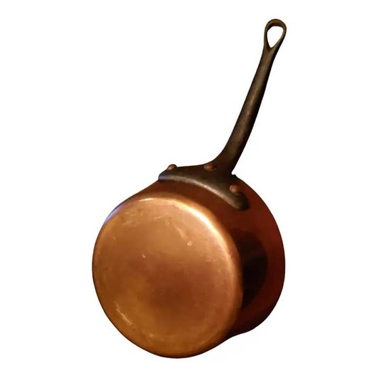 1950s French Copper Pot With Iron Handle