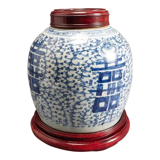 Chinese Qing Double Happiness Ginger Jar