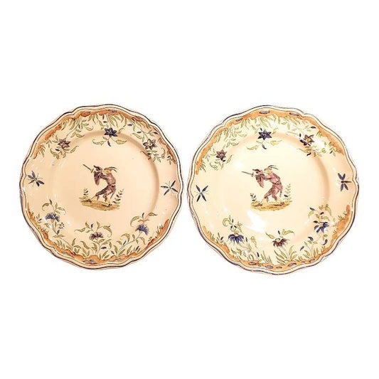 1920 Longchamps Dinner Plates From the Callot Series- a Pair