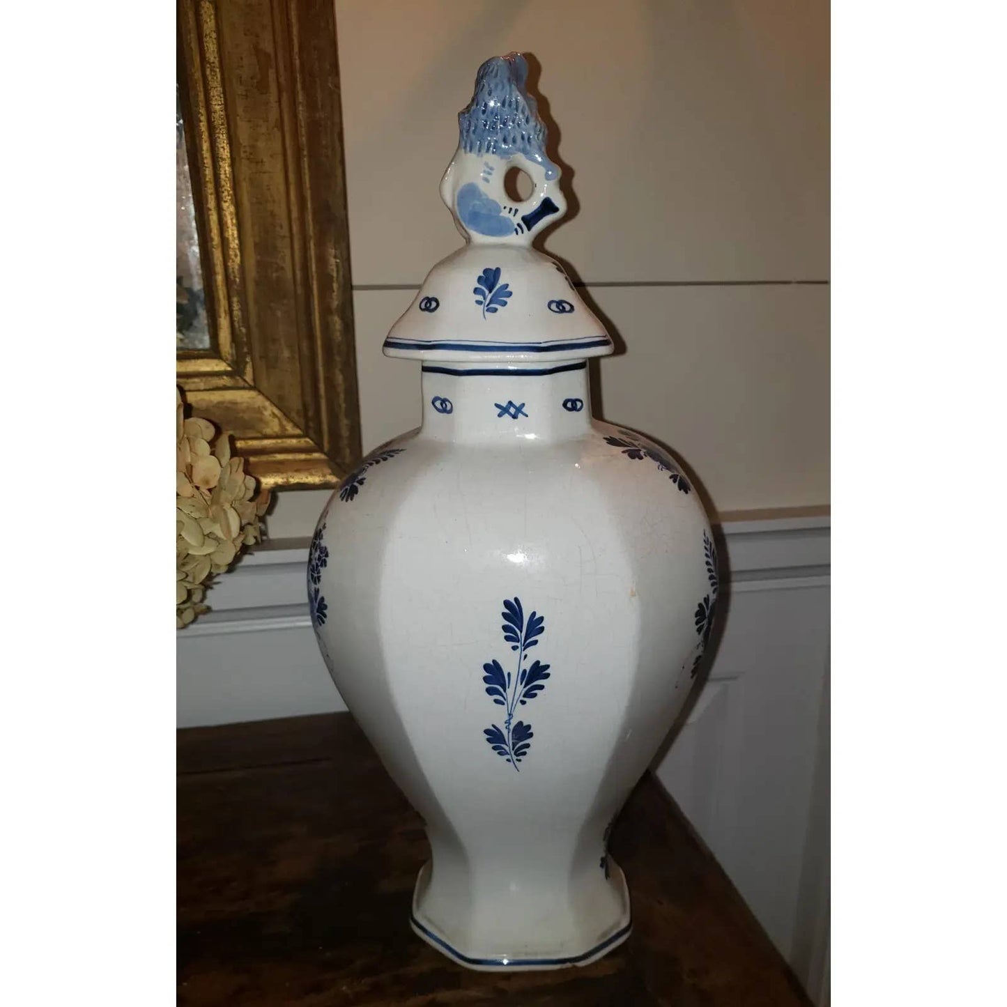 1886 Royal Delft Ginger Jar Vase