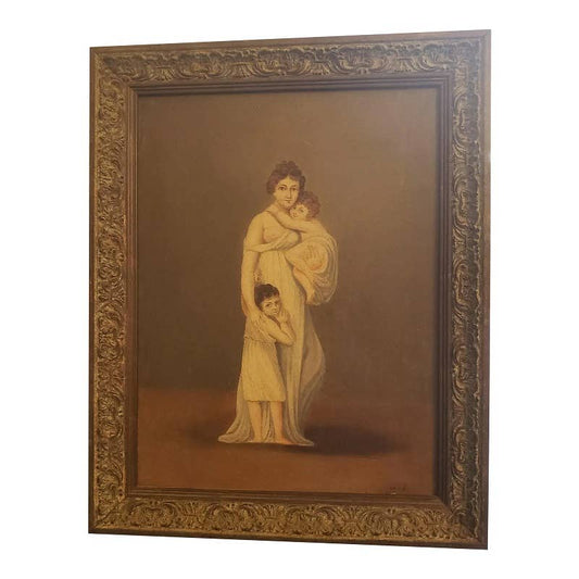 1800 Neoclassic Oil on Canvas Painting, Framed