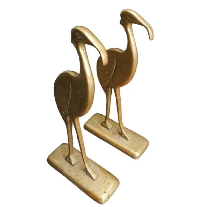 Hand Wrought Egyptian Ibis Statuettes - a Pair