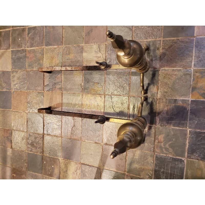 Antique Federal Brass Andirons- a Pair