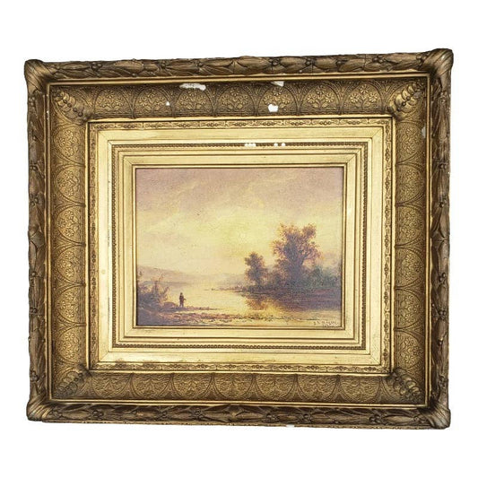 Late 19th Century Rustic Landscape Oil Painting by Julia Cornelia Widgery Griswold Slaughter