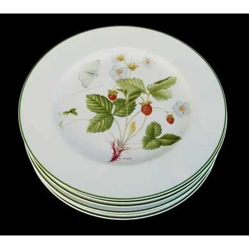 Philippe Deshoulieres  Lourioux Porcelain Botanical Dinnerware, 40 Pieces